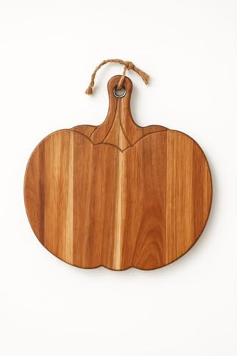 MEHRU Modren Wooden Pumpkin Cutting Board, Decorative Kitchen Serving Board, Premium Bamboo Chopping Board, Bamboo kitchen Pumpkin Cutting Board, Durable wooden Carving Board with Handle for kitchens.