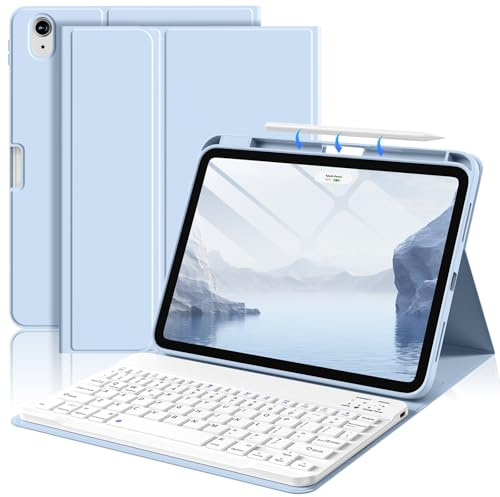 BFGTSJF Keyboard Case for iPad Air 11-inch, iPad Air 5th/4th Gen, Blue | for iPad Air 11-inch M4/M3/M2 2026-2024, iPad Air 5/410.9 2022/2020, Pencil Holder, Detachable Bluetooth Keyboard Folio Case