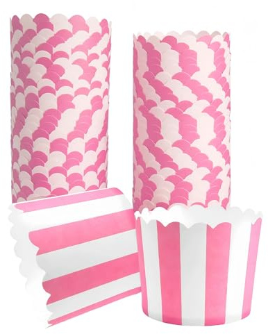 50 Stück Muffinförmchen Papier, Mini Cupcake Förmchen | Muffin Papierförmchen, Cupcake Wrapper, Backbecher Papierkuchen für Geburtstage Hochzeiten Süßigkeiten (Rosa)