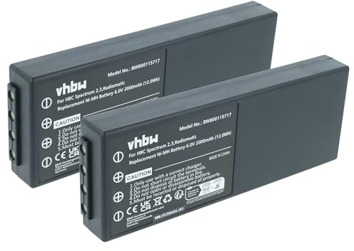 vhbw 2X Akku kompatibel mit HBC FUB10AA | BA14061, FUB10XL, Fub06 Eex Industrie-Funkfernsteuerung Fernbedienung (2000 mAh, 6 V, NiMH) - Schwarz