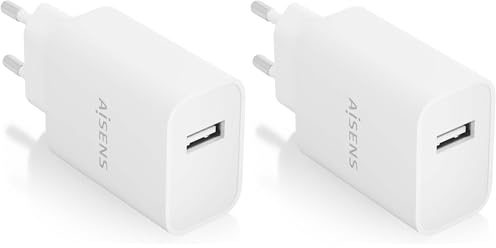 Cargador AISENS USB 10W Alta EFICIENCIA 5V/2A Blanco (Paquete de 2)
