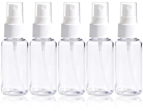 Bangbobi frascos pulverizadores pequeños, Set de 5 x 50 ml, pulverizador pequeño para llenar, Spray 50 ml, Frasco para Spray Nasal vacío, pulverizador cosmético, atomizador pequeño
