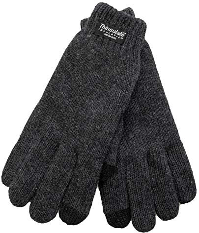 EEM Kinderhandschuhe, weiche Baumwolle, Thinsulate Thermofutter, Touchfunktion, anthrazit XL