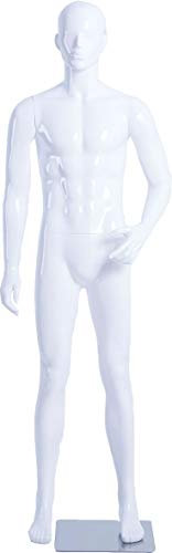 LM3-B Neu Hochwertig Männlich Mann Maskulin schöne abstrakte Weiß lackierte Schaufensterpuppe in Glanz Nase und Mund geformt (Mann, LM3-B)
