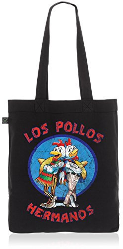 style3 Los Pollos Biobaumwolle Beutel Jutebeutel Tasche Tote Bag, Farbe:Schwarz