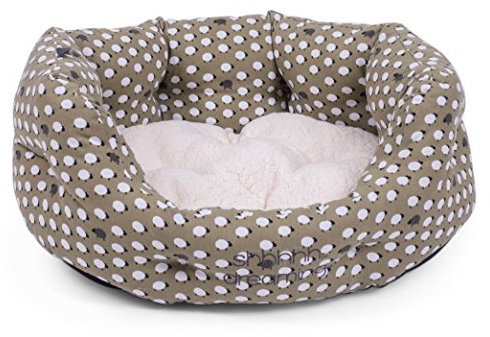 Petface Sheep Design Oval Dog Bed with Removeable Cushion, Machine Washable, Small (Pack of 1)