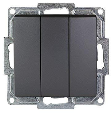 Schalterprogramm Gunsan Visage dunkelsilber (3-fach Schalter Unterputz)