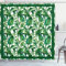 ABAKUHAUS Botanisch Duschvorhang, Dschungel Tropisch Blatt, Stoffliches Gewebe Badezimmerdekorationsset mit Haken, 175 x 200 cm, Weiß Grün Smaragdgrün Lindgrün