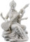 Top Collection Saraswati Statue – Hindu-Göttin des Wissens, Musik und Kunst, Skulptur in weißer Marmoroptik, 14 cm