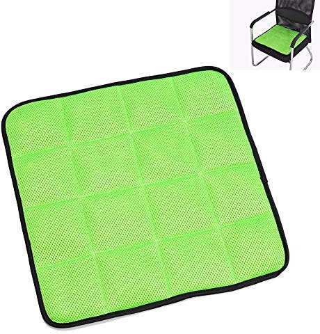 MHGLOVES Kohle Sitzkissen, Bambuskohle atmungsaktiv Auto Bürostuhl Sitzkissen Matte Kissen, Mesh rutschfeste quadratische Sitzkissen für Zuhause, Büro, Auto (2 Stück),Grün