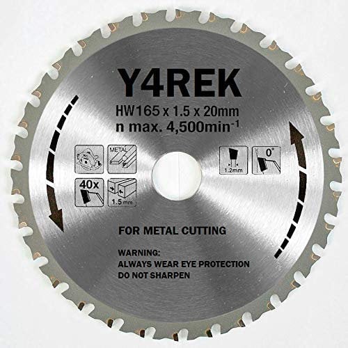 Genuine Y4REK 165mm 20mm 40T Professional Metal Cutting TCT Saw Blade for Milwaukee Hilti Bosch Makita Hitachi Dewalt Panasonic