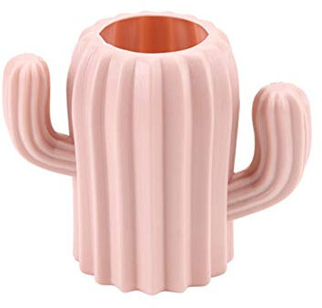 Benoon Vaso di Plastica A Forma di Cactus, Supporto per Fiori Secchi Vaso di Fiori Home Office Desktop Decor Puntelli Foto Rosa
