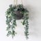hdg Hanging Eucalyptus Plant 75cm Ceramic Grey Pot Artificial Faux Trailing Plant Fake Greenery Drooping Plant for Indoor Outdoor Garden Bathroom Home Decor