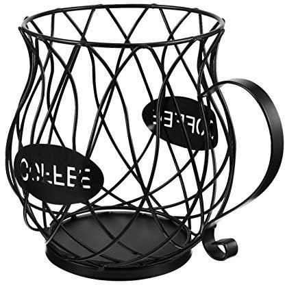 Cabilock 1pc Iron Fruit Basket Coffee Mug and Holder Vintage Biscuit Coffee Storage Coffee Bar Baskets Coffee Pod Holder Basket Coffee Cup Keeper Carousel Iron Wire Snack Office