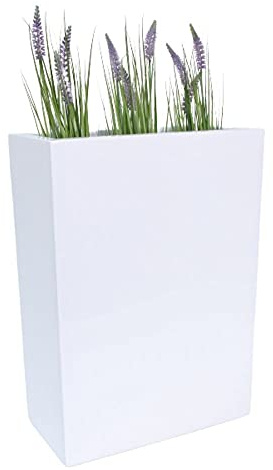 FORVEGA, Longus, jardinière rectangulaire, allongée, sans étagère, Fibre de Verre, Durable, résistante au Gel et aux UV, Blanc, 60 cm