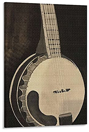 SMWY Vintage-Poster, Banjo-Instrumentl-Poster, dekoratives Gemälde, Leinwand, Wandkunst, Wohnzimmer, Poster, Schlafzimmer, Gemälde, 40 x 60 cm