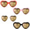 ADEWU 4 Stücke Herz Effekt Brille 3D Beugungsbrille mit Herz-Effekt Spaßbrille Party Sonnenbrille Feuerwerk für Fasching Halloween Weihnachten
