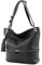 modamoda de - T143 - ital. Leder Schultertasche Umhängetasche, Farbe:Schwarz2021