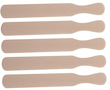 Cabilock 5PCS Set pancake crepe breakfast maker crepe spatula kit crqes turner rake crepe maker crepe rake t shape crepe pancake spreader stick crepe turner Wooden corn cake tableware