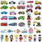 40 STK. Fahrzeugmagnete, Fahrzeuge und Berufe Kühlschrankmagnete für Kinder - Magnetische Transportmittel Kühlschrankdekorationen - Pädagogisches Lernspielzeug für Kleinkinder