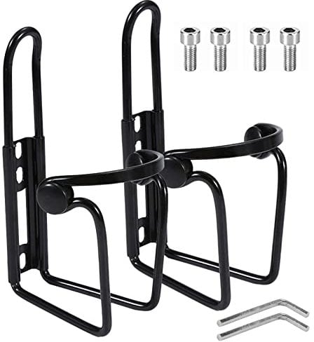 Bicycle Bottle Holder,2 Pcs Adjustable Bicycle Cup Holder Black Water Bottle Carrier with Screws,Lightweight Bike Water Bottle Cage Drink Hold for Bike,Mountain Bike,Road Bike,Prams,Wheelchair