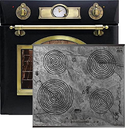 Kaiser Gas Herd Set EH 6355 Em + KCT 6705 FI Ära, Elektro Backofenset, Autark, 79L, Einbau Backofen, 10 Funktionen+Induktions Kochfeld 60 cm, Höhlenmalereimotiv, PowerBooster, Autark