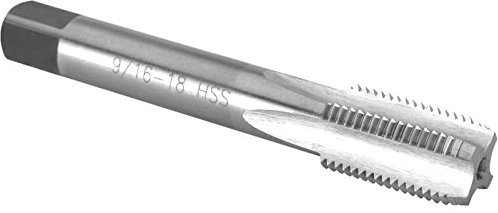 Burkit Taraud à filetage droit 9/16-18 UNF pour droitier, acier rapide 9/16 x 18 UNF