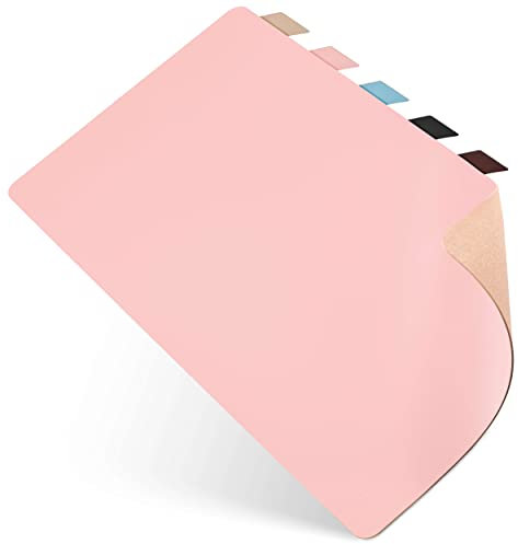 PIETVOSS Schreibtischunterlage aus recyceltem Leder - Ökotex zertifizierte Schreibtisch Unterlagenmatte, 100% Made in Germany - Light Rose, 80 x 35 cm