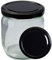 Imkado Twist-Off-Gläser (36 Stk) mit Metalldeckel (500g), abgerundeter Boden, Honigglas, Marmeladenglas (Deckel: Schwarz)
