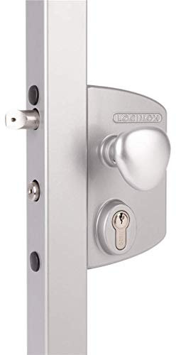LOCINOX Elektroschloss LIKQ U2 - stromlos geschlossen | Pulverbeschichtet | Für Dreh- Flügeltore (Silber, Rahmenbreite 30-50 mm)