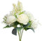 The Baked Studio – Artificial Flower Bouquet (Philippine Roses, Peonies, Dandelion Flower Balls and Foliage) – Realistic Fake Plant for Cake Decoration, Home Décor, Weddings & Crafts (Cream White)