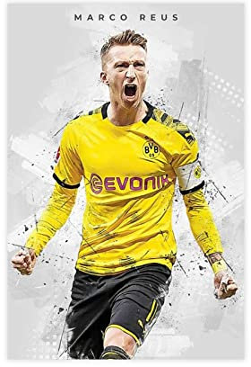 RIPEX Marco Reus Poster, Fußballbild, Leinwand, Poster, Schlafzimmer-Dekor, Sportlandschaft, Büro, Raumdekoration, Geschenk, ungerahmt, 30 x 45 cm
