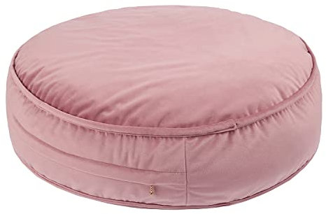 YIUOR Housse de Coussin de Sol Ronde en Velours pour Coussin de méditation ou de Lecture, Housse Uniquement (64 cm, Rose poudré)