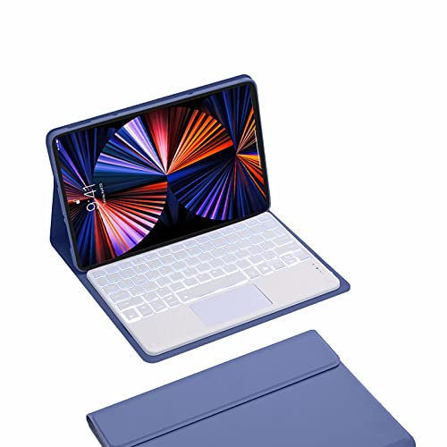 GUPENAA Funda con Teclado para Lenovo Tab M10 Plus 3rd Gen (2022) 10.6, Slim Lightweight Stand Cover con Teclado Retroiluminado Bluetooth Desmontable Magnéticamente,Púrpura