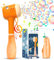 Panacare Machine à Bulle électrique, Jouet à Bulles Girafe 4000+ Bulles/Min avec 290ml de Liquide Super bulleux, Convient pour l'extérieur/Les fêtes/Les Mariages, Machine à Bulles pour Enfants,Orange.