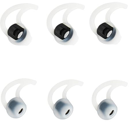 CYADCI Große Ohrstöpsel, 3 Paar, weiche und bequeme Silikon-Ohrstöpsel, Geräuschisolierung, Weiß, Ersatzspitzen, kompatibel mit Bose SoundSport Freestyle/IE2/IE3 Kopfhörern