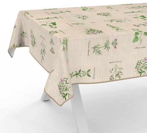 Tischdecke aus Stoff Textil abwaschbar Tischwäsche Tischtuch Baumwolle Polyester Aromatic Bio 280x140cm In-/Outdoor Tischdecke