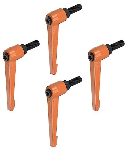 QUARKZMAN 4 Stück Klemmhebel Griff M10 x 25mm Außengewinde Schrauben Spritzbeschichter Kohlenstoffstahl Verstellbare Handgriffe Spannhebel Befestigung für Werkzeugmaschinen Geräte, Orange