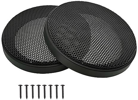 3 Speaker Grill Covers, Car Speaker Subwoofer Guard Protector, ABS Plastic Frame with Metal Mesh, Black - 2Pcs