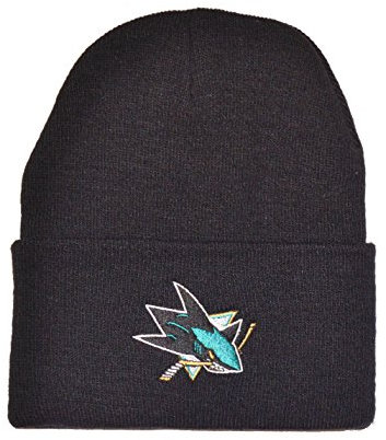 AMERICAN NEEDLE National Hockey League NHL Team Unisex Beanie Mütze, Cuffed Knit Collection Headwear, San Jose Sharks (Schwarz), Einheitsgr��e