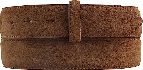 BELTINGER Wechselgürtel aus Veloursleder ohne Schnalle 3,5 cm | Druckknopf-Gürtel für Damen Herren 35mm | Wildleder-Gürtel