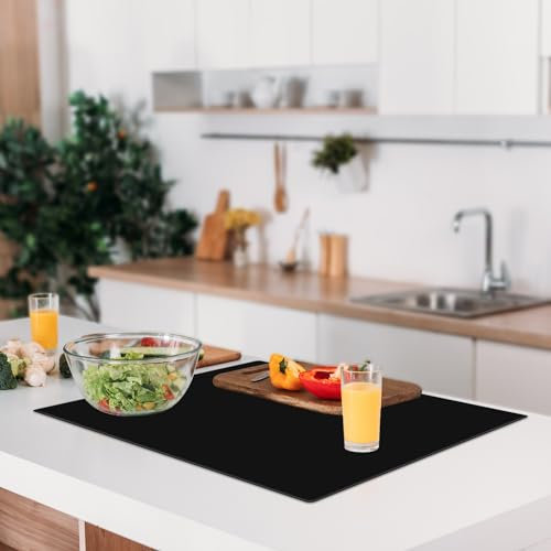 Multipurpose Extra Large Silicone Mat for Kitchen Worktop Protector, Non-Slip, Heat-Proof Countertop Mat, Heat Resistant Placemat, Craft Mat, Table Mat by KitchenRaku (60x40cm, Black)