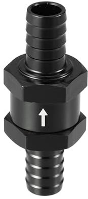 Hihaha Válvula de Retención de Combustible Unidireccional/Válvula de Retención Unidireccional Interna para Combustible de Automóvil Gasolina Diésel / 0.47 12mm OD / 1 Unidad Negro