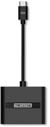 AC INFINITY UIS Splitter Hub, 4-Port Adapter Dongle, Connector Cable Cord to Share UIS Programming for LED Grow Lights, EC Motor Fans, and Humidifiers