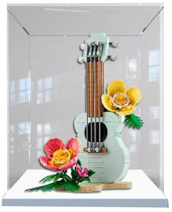 HAIWENFEIQI Acryl-Vitrine für Lego 31156 Tropical Wind Ukulele, transparente staubdichte Schaubox, kompatibel mit Lego 31156 Bauset, (Modell nicht im Lieferumfang enthalten), 25 x 25 x 30 cm