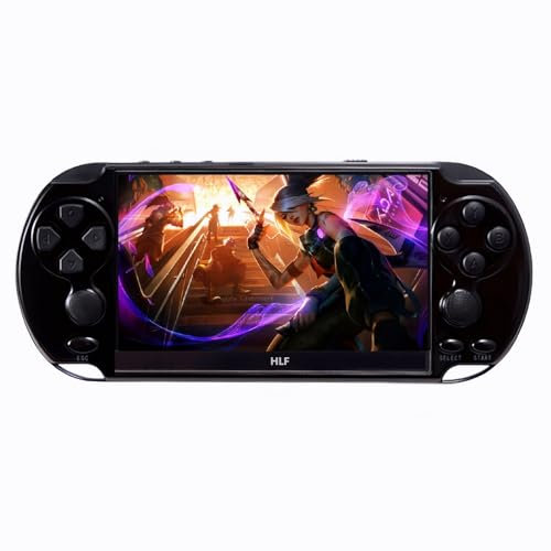 HLF Console de jeu portable multifonction rétro de 5,1 - 32 Go - Préchargée - 8000 jeux pour 9 émulateurs - Mini TV - Lecteur d'arcade - Lecteur MP3/4 - Console de jeu pour enfants (noir)