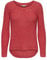 Suéter de Punto básico para Mujer: Jersey de Punto elástico de Manga Larga Cuello Redondo, ONLGEENA., Color:Rosa Coral, Talla:S