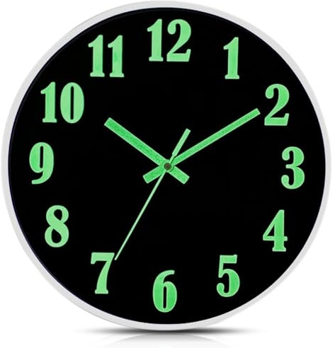 WIYETY Leuchtende 30cm Wanduhr mit 3D Ziffern, Batteriebetrieben, Ideal für Küche, Büro, Schlafzimmer