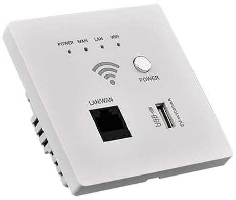 Routeur WiFi Mural Double Bande 5GHz Signal Fort Design élégant Blanc pour Maison et Bureau idéal Couverture étendue Connexion Stable Haut débit Installation Facile