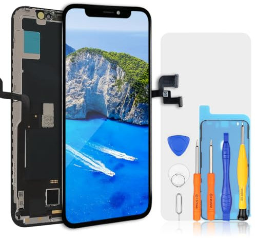 bokman Pantalla de repuesto para iPhone X, color negro, pantalla táctil de cristal LCD compatible con modelo A1865, A1901, A1902